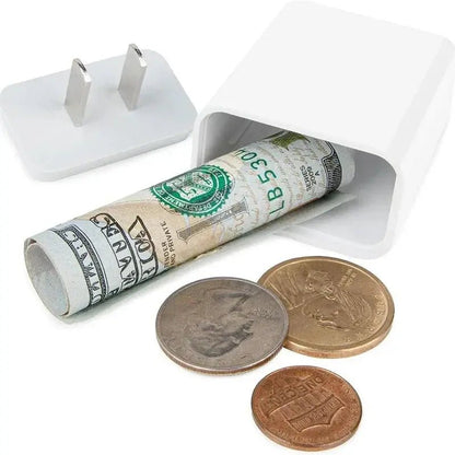 Secret Hidden Storage Cash Box Safe Fake Charger Plug – Cargador Falso con Compartimento Secreto para Esconder Objetos de Valor - unpocodetodo