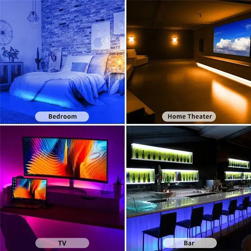 Tira LED RGB con Retroiluminación Bluetooth USB – Luces LED Flexibles para TV, Ambientes y Gaming - unpocodetodo